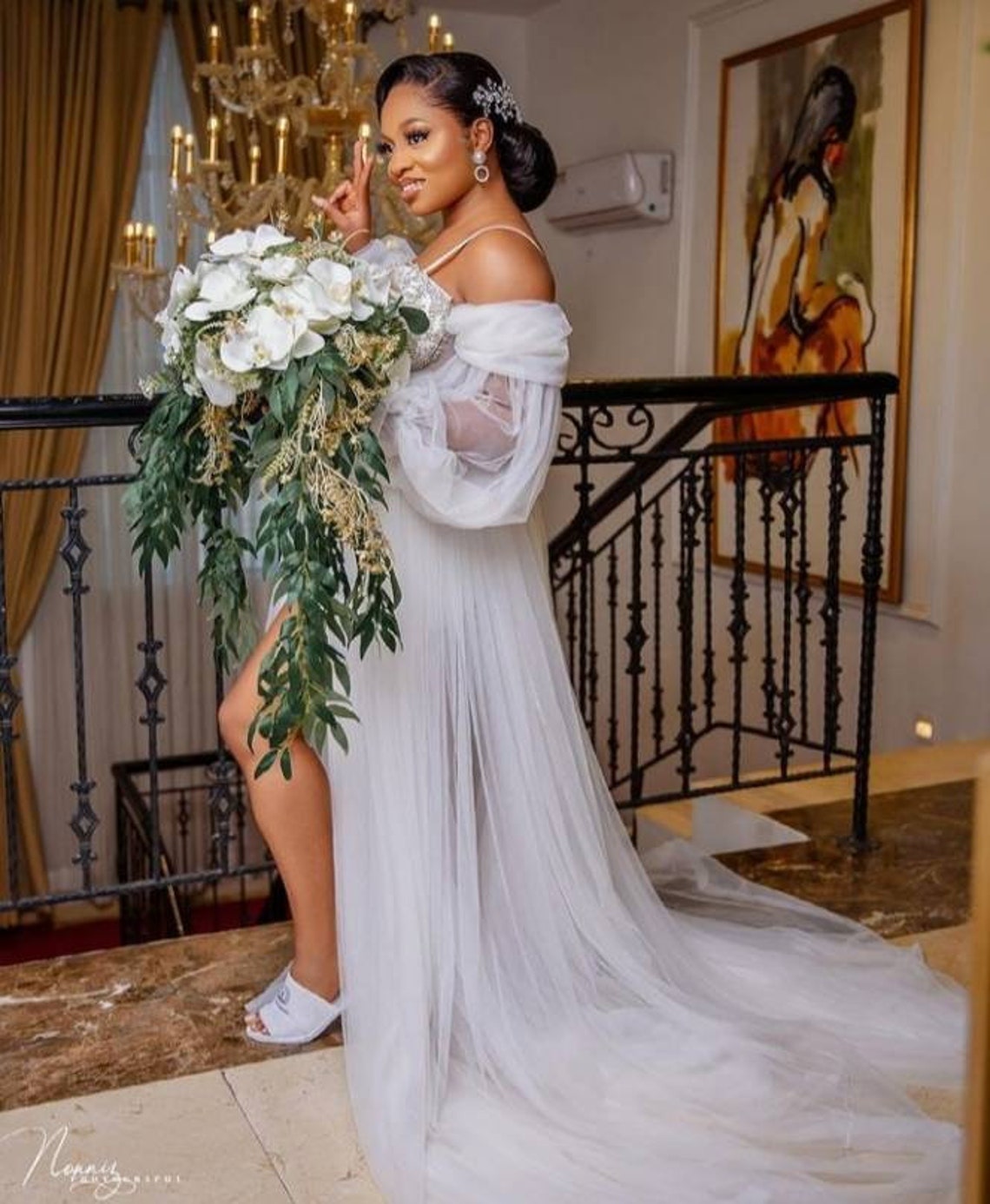 Fabulous Plus Size Wedding Dresses Spaghetti Straps Beaded Bridal Gowns Long Sleeves Appliqued A Line Sid Split Sweep Train Vestido De Novia 407