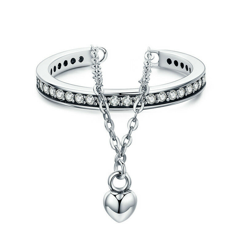 Wholesale 925 Silver Heart Dangle Ring Adjustable Wedding Engagement with CZ Gift For Christmas
Wholesale 925 Silver Heart Dangle Ring Adjustable Wedding Engagement with CZ Gift For Christmas