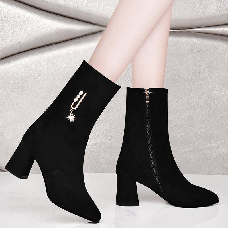 2020 Winter Women's Boots Fashion Side Zipper Suede Boots Plus Velvet Warmth Pointed Toe High-heeled Fringed Mid-Calf W1321, Black
2020 Winter Women's Boots Fashion Side Zipper Suede Boots Plus Velvet Warmth Pointed Toe High-heeled Fringed Mid-Calf W1321, Black