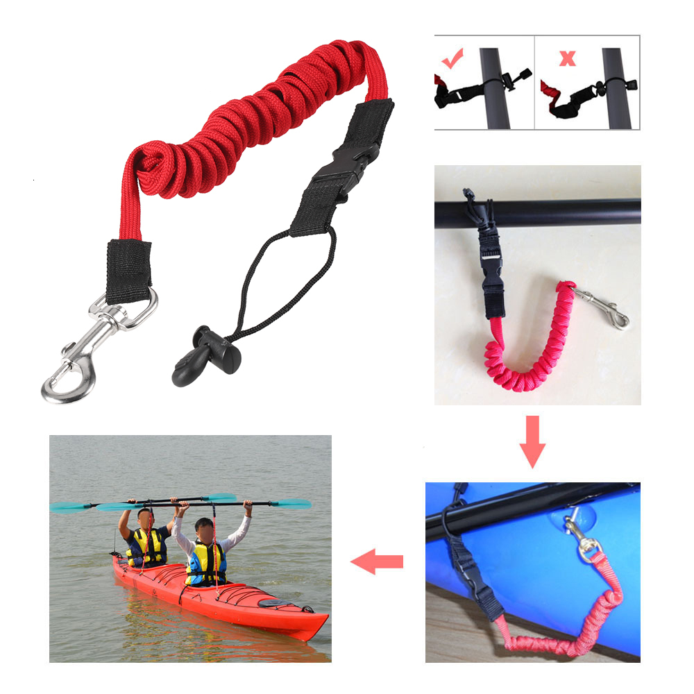 Elastic Kayak Canoe Paddle Leash Surfboard Surfing Leash Rope Safety Leash Rowing Boats Lanyard Fishing Rod Kayak Accessories