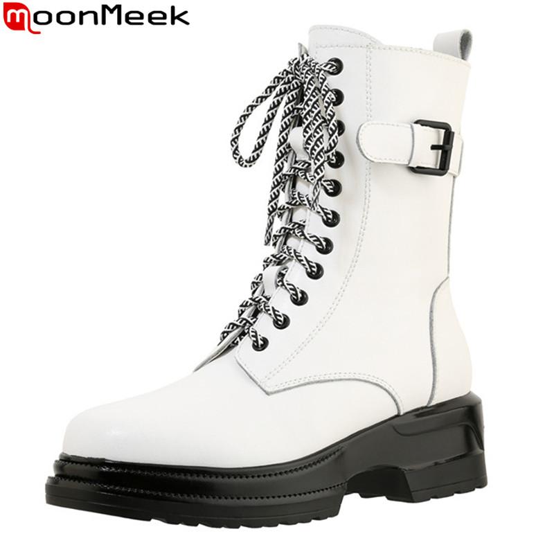 MoonMeek 2021 New arrival women boots med heels square toe casual ladies shoes autumn winter black white color ankle boots
MoonMeek 2021 New arrival women boots med heels square toe casual ladies shoes autumn winter black white color ankle boots
