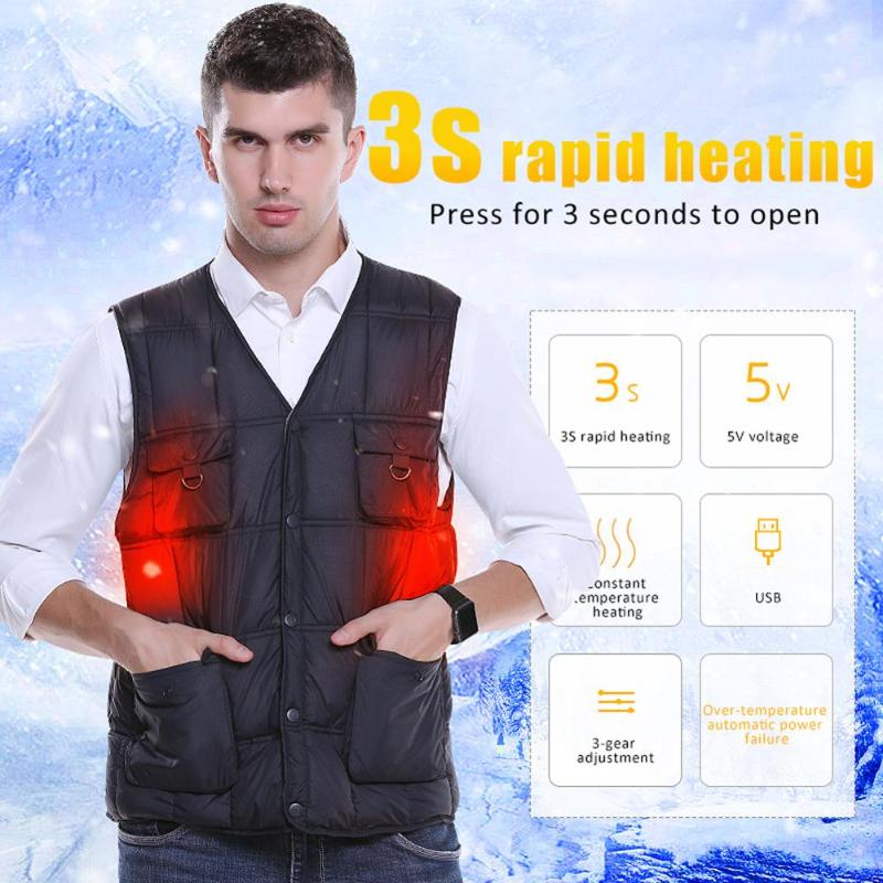Men's Vest Intelligent Heating Solid Color Cotton Vest Korean Version Jacket USB Safe Winter Loaded Heating Fishing Clothes 40P, Black
Men's Vest Intelligent Heating Solid Color Cotton Vest Korean Version Jacket USB Safe Winter Loaded Heating Fishing Clothes 40P, Black