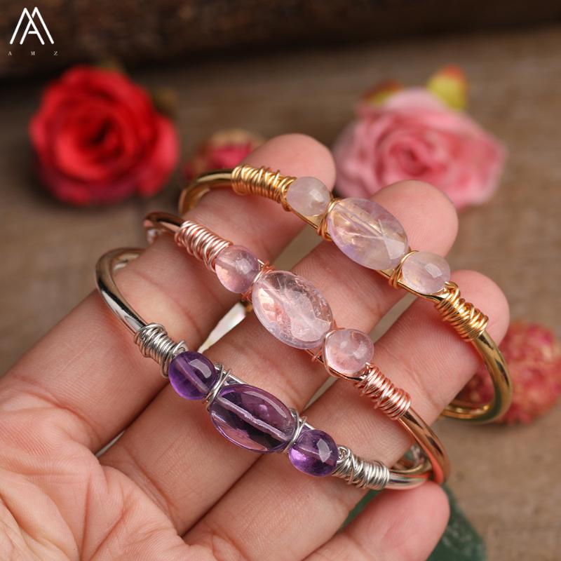 Silvery Rose Gold Copper Natural Amethysts Quartz Stone Chip Beads Open Bracelet For Women Crystal Beads Jewelry
Silvery Rose Gold Copper Natural Amethysts Quartz Stone Chip Beads Open Bracelet For Women Crystal Beads Jewelry