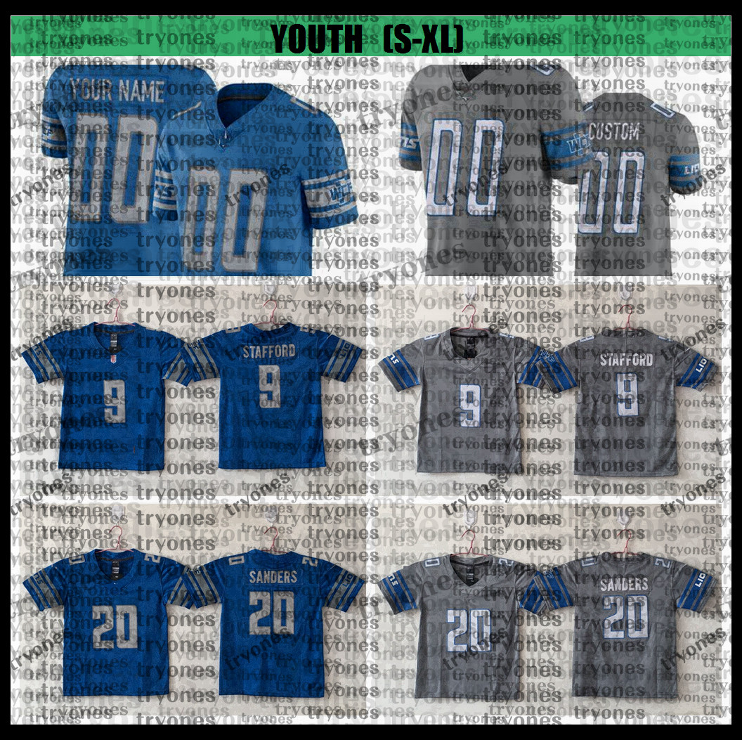 Youth Customize Kids 9 Matthew Stafford 20 Barry Sanders Jeff Okudah D'Andre Swift Adrian Peterson Football Jerseys embroidery BB6, Black;red
Youth Customize Kids 9 Matthew Stafford 20 Barry Sanders Jeff Okudah D'Andre Swift Adrian Peterson Football Jerseys embroidery BB6, Black;red