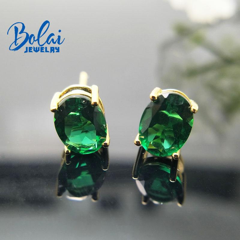 Bolaijewelry, Created green emerald earring oval 6*8mm 925 sterling silver fine jewelry for women best gift
Bolaijewelry, Created green emerald earring oval 6*8mm 925 sterling silver fine jewelry for women best gift