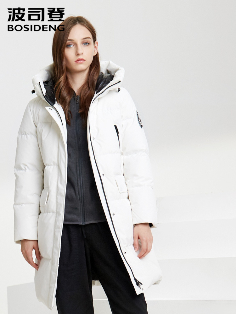 Bosideng Women's Down Jacket Middle-long New Fashion Hooded Windproof Warm Waterproof Coat B90142502DS 201103