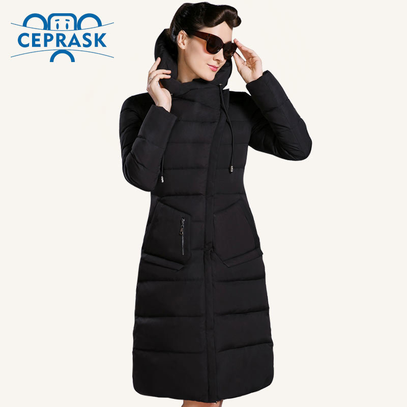 CEPRASK Winter Jacket Women Plus Size Long Fashionable Women's Winter Coat Hooded High Quality Warm Down Jacket Parka LJ201127