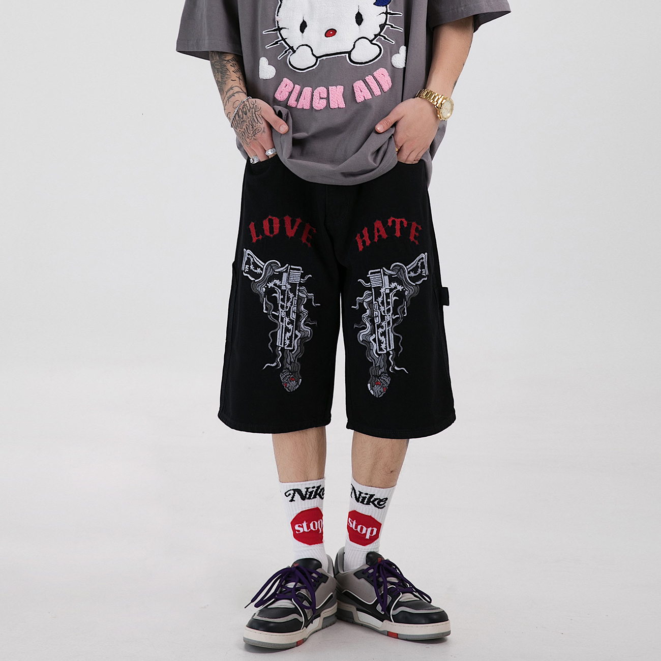 2021 New Aelfric Eden Epistol Embroidery Denim Shorts Men Summer Streetwear Casual Joggers Fashion Harem Short Pants Hip Hop Dv4m, Blue
2021 New Aelfric Eden Epistol Embroidery Denim Shorts Men Summer Streetwear Casual Joggers Fashion Harem Short Pants Hip Hop Dv4m, Blue