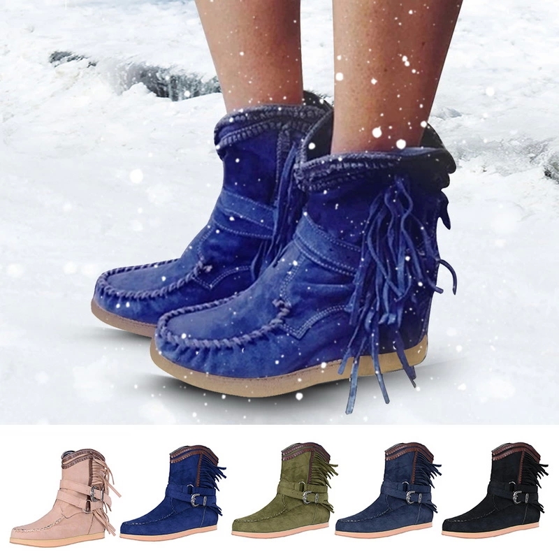 2020 New Women Ankle Short Boots Tassels Round Toe Buckle Strap Boots Ethnic Style Warm Non-slip Shoe for Lady Botas Mujer #qe6d, Beige
2020 New Women Ankle Short Boots Tassels Round Toe Buckle Strap Boots Ethnic Style Warm Non-slip Shoe for Lady Botas Mujer #qe6d, Beige