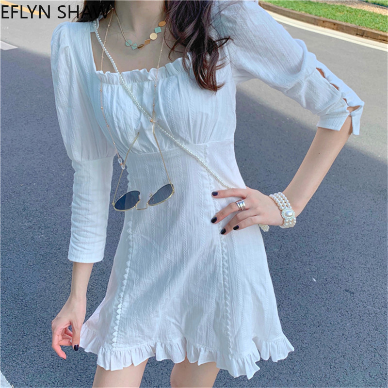 2021 New Korean Women' Holiday Square Summer Turtleneck Dress Short Fungus 3/4 Long Sleeves the Line Dressed As White Fiesta KL1S
2021 New Korean Women' Holiday Square Summer Turtleneck Dress Short Fungus 3/4 Long Sleeves the Line Dressed As White Fiesta KL1S