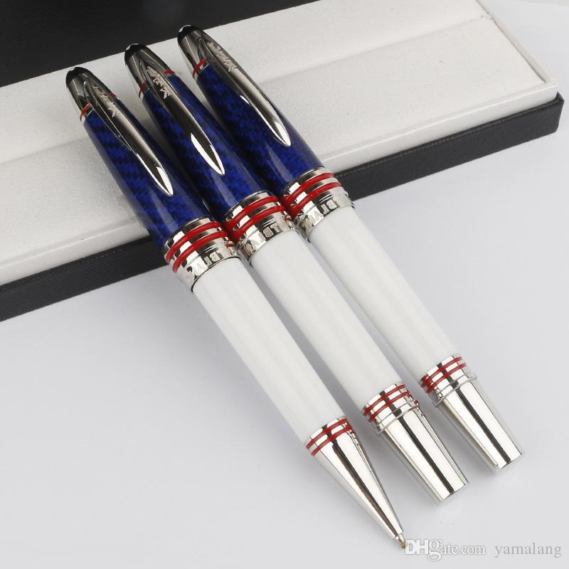 Luxury High Quality carbon fibra Blue Fountian pens Rolelrball pen Ballpoint Stylos with JFK carving logo brand Stylo @yamalan, As picture show
Luxury High Quality carbon fibra Blue Fountian pens Rolelrball pen Ballpoint Stylos with JFK carving logo brand Stylo @yamalan, As picture show