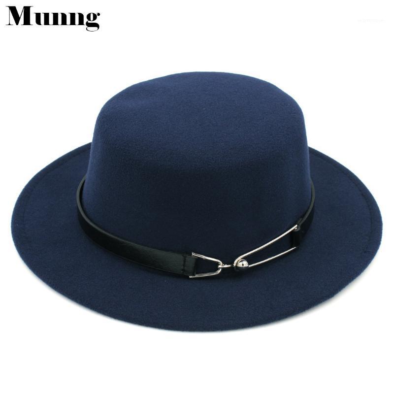 Munng Women's Lady Wool Blend Boater Hat Flat Top Bowler Caps Party Black Leather Band1
Munng Women's Lady Wool Blend Boater Hat Flat Top Bowler Caps Party Black Leather Band1