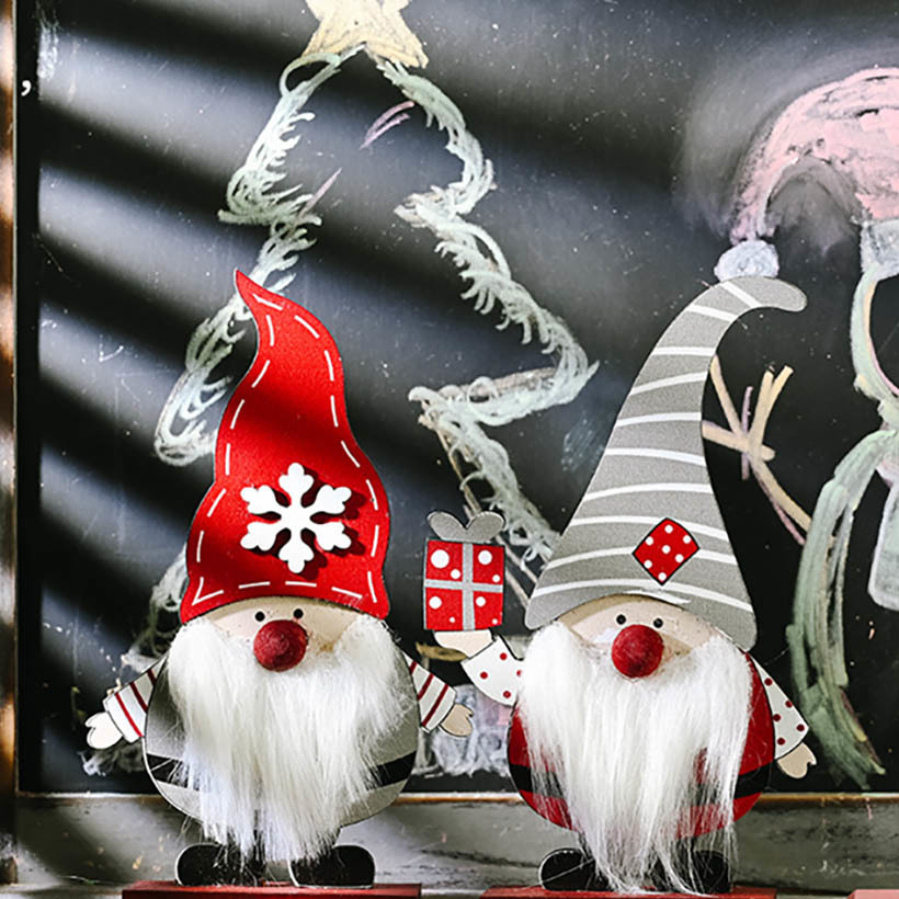 New Wooden Gift Box Old Man Decoration Forest Standing Old Man Desktop Christmas Decorations For Home Desktop Ornament