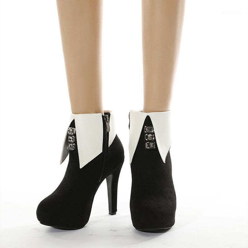 Ladies Flock High Heels Women's Crystal Platform Ankle Boots Women Patchwork Pumps Woman Fashion Footwear Female Shoes Plus Size1, Black
Ladies Flock High Heels Women's Crystal Platform Ankle Boots Women Patchwork Pumps Woman Fashion Footwear Female Shoes Plus Size1, Black