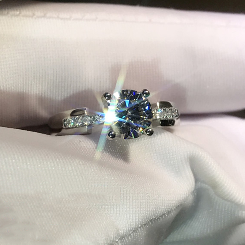 Wedding Rings 18K White Gold Ring 1ct 2ct 3ct Lab Diamond Romantic 4 claws jewelry Anniversary Engagement Ring 220829