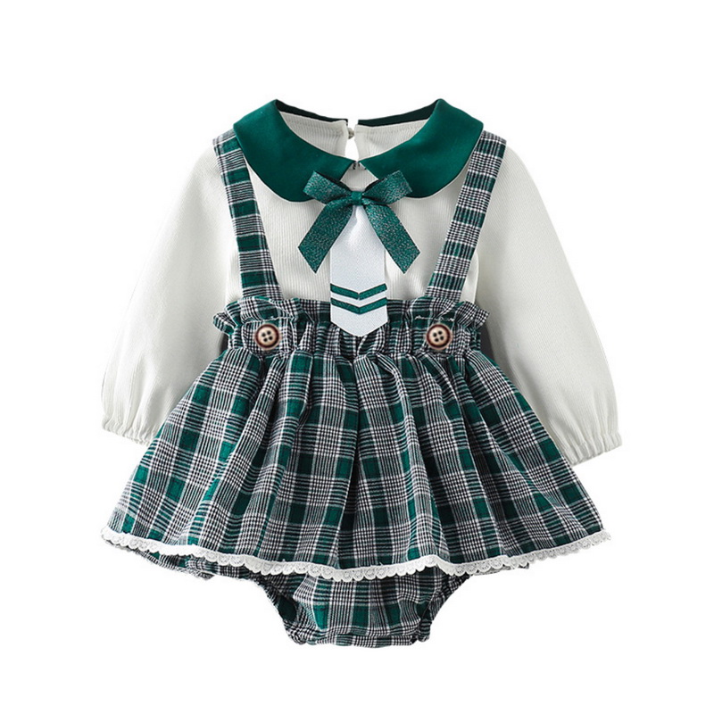 2021 Spring New Girls 2-pcs Sets Long Sleeves Bow Peter Pan Collar Top + Green Plaid Dress Cute Style Kids Clothes E9156, White
2021 Spring New Girls 2-pcs Sets Long Sleeves Bow Peter Pan Collar Top + Green Plaid Dress Cute Style Kids Clothes E9156, White
