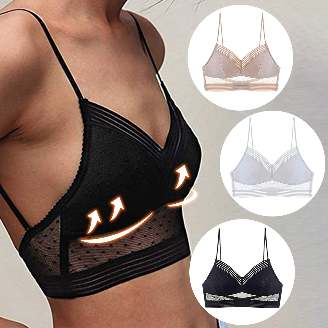 Vertive Plus Size Female Bras Sexy Backless Strapless Bra Thin Lace Bralette Dots Mesh Lingerie Brassiere Low Back Underwear, Black
Vertive Plus Size Female Bras Sexy Backless Strapless Bra Thin Lace Bralette Dots Mesh Lingerie Brassiere Low Back Underwear, Black