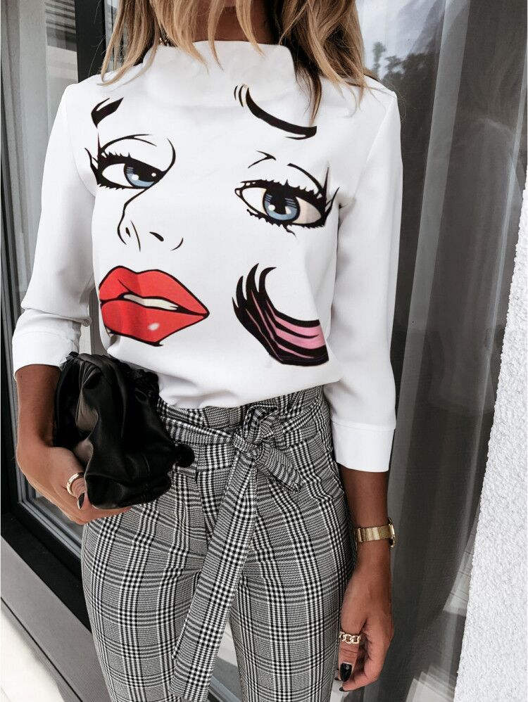 Fashion New Womens Printing OL Face Tops & Tees Long Sleeve Ladies Party Casual Dresses Size S-3XL, More buy more cheap
Fashion New Womens Printing OL Face Tops & Tees Long Sleeve Ladies Party Casual Dresses Size S-3XL, More buy more cheap