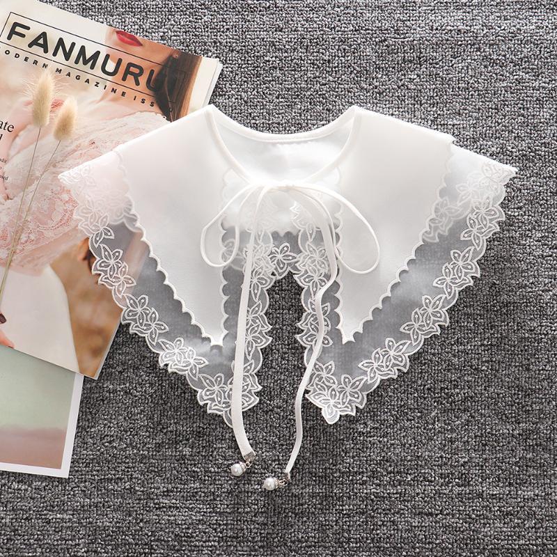 Summer Autumn Women White Fake Collars Girl Lace Floral False Collar Big Lapel Detachable Necklace Shawl Bowknot Cape Faux Col1
Summer Autumn Women White Fake Collars Girl Lace Floral False Collar Big Lapel Detachable Necklace Shawl Bowknot Cape Faux Col1