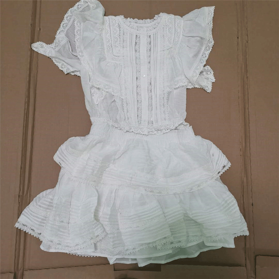 2019 New Arrival Women 2 Pieces Set Sexy White Top and Mini Skirt 2 Piece Outfits for Sets Holiday Vocation T200623