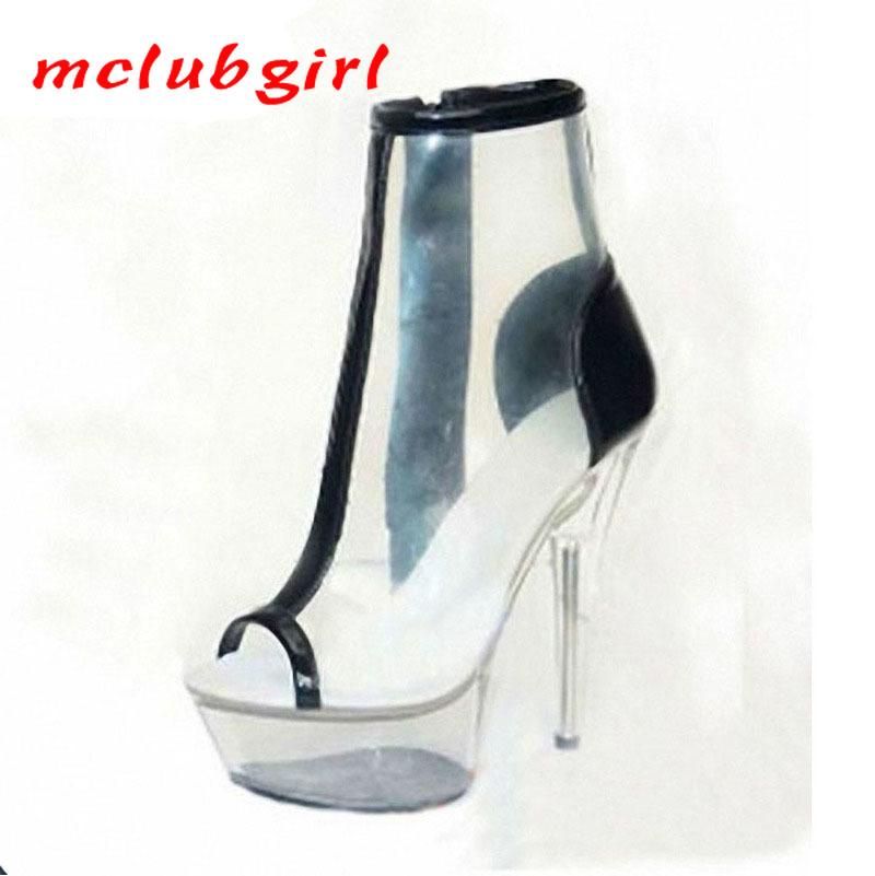 Mgirlclub Nightclub 2020Stage Performance Mouth Short Boots 15cm Super High Heel Anti-Water Platform Transparent Boots LYP, Black
Mgirlclub Nightclub 2020Stage Performance Mouth Short Boots 15cm Super High Heel Anti-Water Platform Transparent Boots LYP, Black