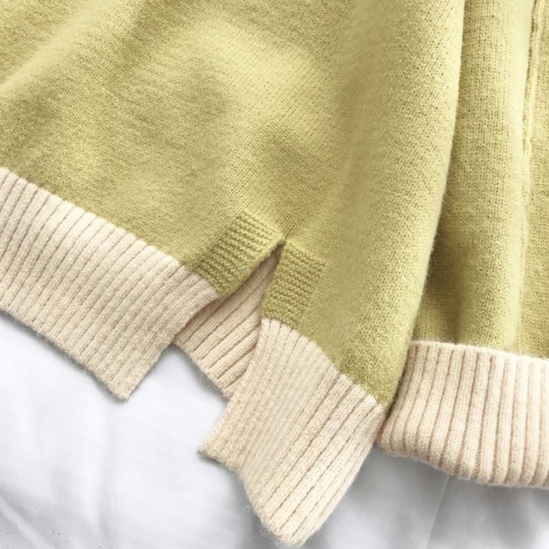 Oversized Turtleneck Sweater Women Loose Pullovers Winter Thick Warm Knit Tops High Neck Color Block Soft Jumper Large Knitwear 201023