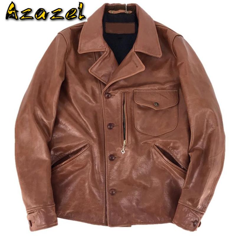 

Automotive Style Men Cow Leather Jackets Men Coat 4XL Plus Size Retro Biker Mans Natural Real Leather Bomber Jackets Brand A697, Cow leather black