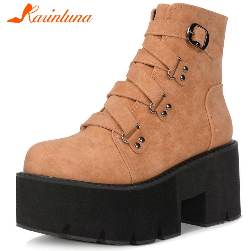 KARIN New Fashion Autumn Female Boots Round Toe Square Heels Buckle Platform Boots Women 2020 High Heels Ankle Shoes Woman, Black
KARIN New Fashion Autumn Female Boots Round Toe Square Heels Buckle Platform Boots Women 2020 High Heels Ankle Shoes Woman, Black