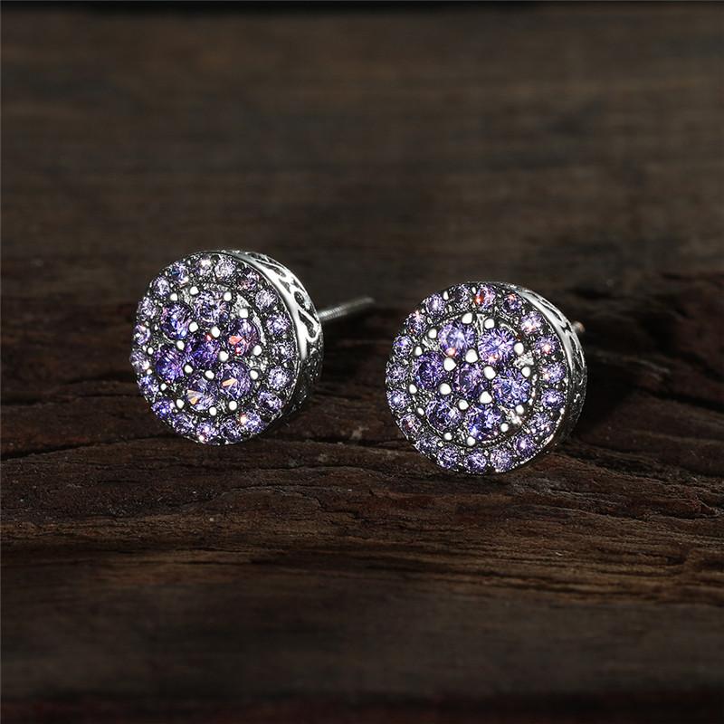 Stud Purple Crystal Round Zircon Multilayer Screw Back Earrings For Women Dainty Jewelry Vintage Fashion Multicolor CZ Stone
Stud Purple Crystal Round Zircon Multilayer Screw Back Earrings For Women Dainty Jewelry Vintage Fashion Multicolor CZ Stone