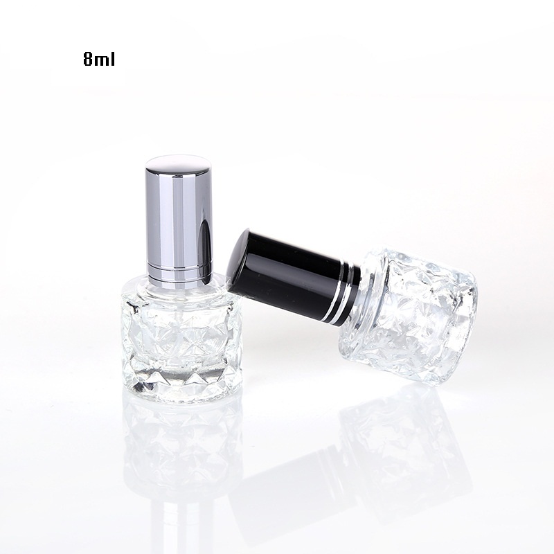 8ml Mini Crystal Glass Essential Oil Perfume Bottle nail polish empty bottles Spray Atomizer Portable Travel Cosmetic Container