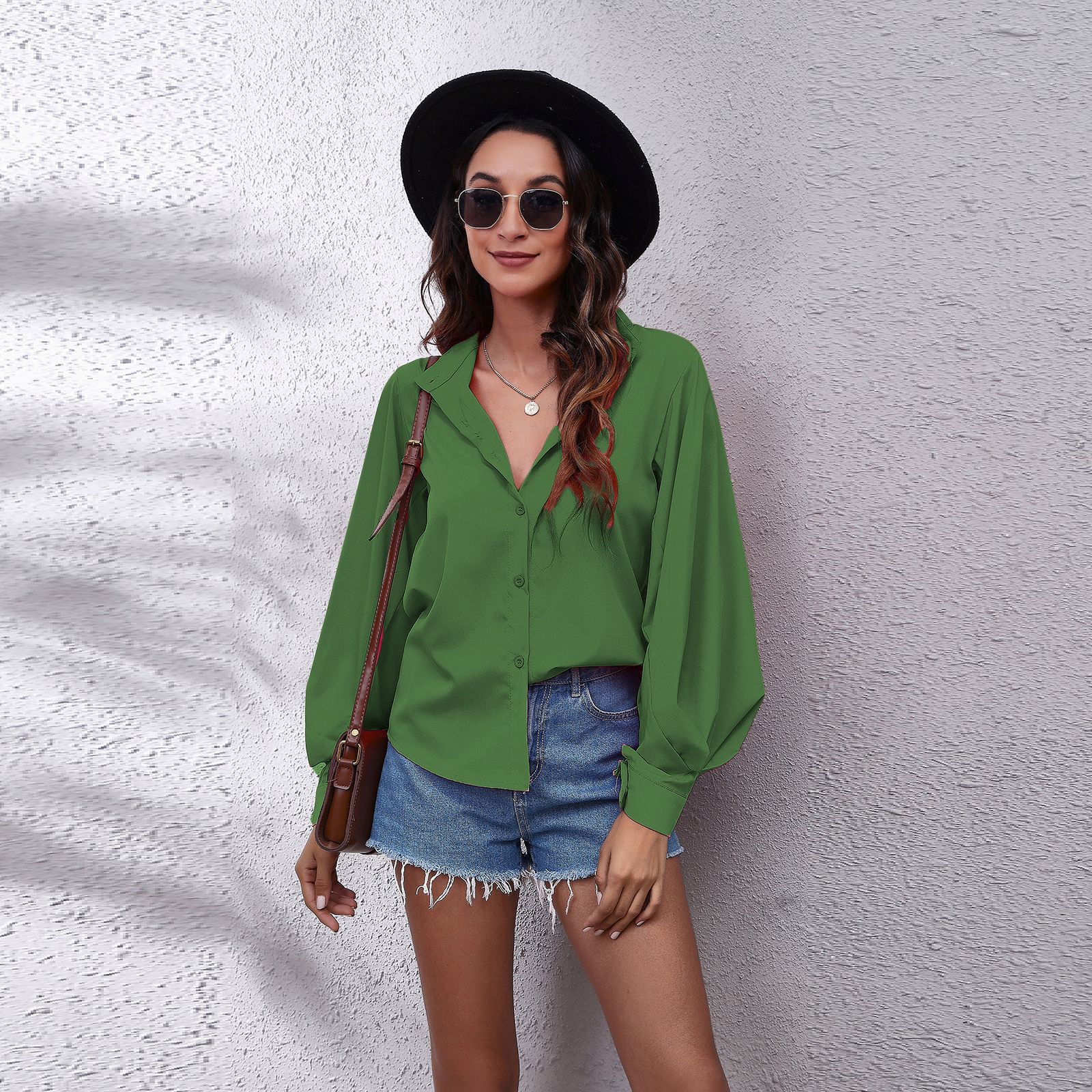 New Style shirt Fashion Women Ladies Summer Long Sleeve Loose Casual Casual Blouse Shirt Tops