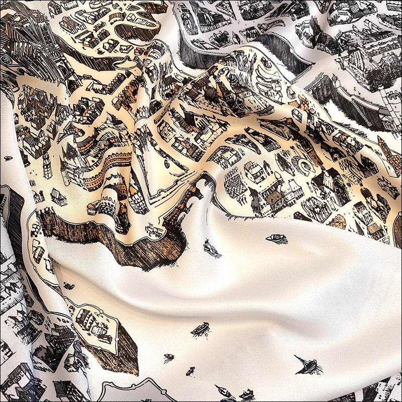 Foulard Satin Scarf Female Silk Retro Head Scarves For Ladies Hand Rolled Hem Scarf 90 Animal Foulard Luxe