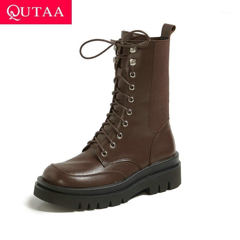 QUTAA 2021 Cow Leather+PU Autumn Winter Ladies Pumps Lace Up Motorcycle Ankle Boots Square Heel Quality Women Shoes Size 34-431, Black
QUTAA 2021 Cow Leather+PU Autumn Winter Ladies Pumps Lace Up Motorcycle Ankle Boots Square Heel Quality Women Shoes Size 34-431, Black