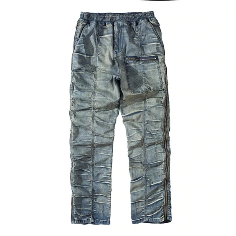 2020 Hip Men Streetwear Zippy Jeans Plissado Bug Denim Vintage Wash High Street Pants Hallways Vg24, Blue
2020 Hip Men Streetwear Zippy Jeans Plissado Bug Denim Vintage Wash High Street Pants Hallways Vg24, Blue