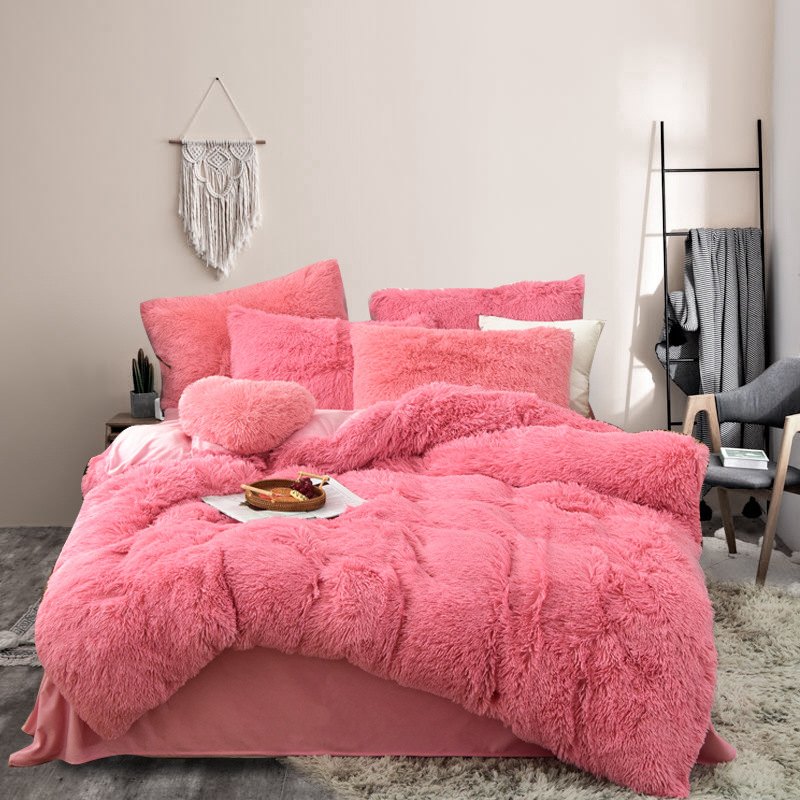 Four-piece Warm Plush Bedding Sets King Queen Size Luxury Quilt Cover Pillow Case Duvet Cover Brand Bed Comforters Sets High Quality