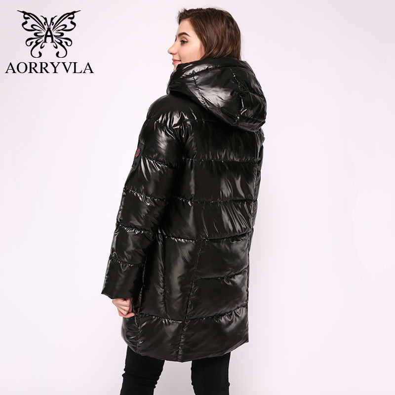 AORRYVLA Long Women's Down Jacket Thick Warm Puffer Jacket Hooded Cotton Parka Casual Female Outerwear Clothing Plus Size 201127