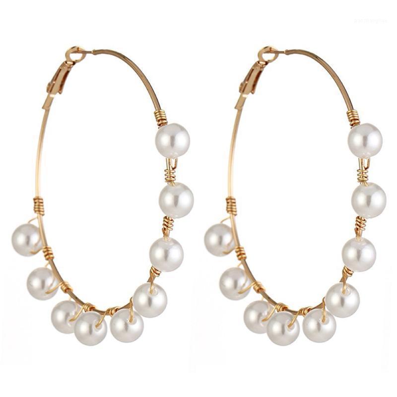 Hoop & Huggie Fashion Circle Pearl Beaded Earrings For Women Korean Gold Silver Color Ear Rings Jewelry Accesorios Mujer, Golden;silver
Hoop & Huggie Fashion Circle Pearl Beaded Earrings For Women Korean Gold Silver Color Ear Rings Jewelry Accesorios Mujer, Golden;silver