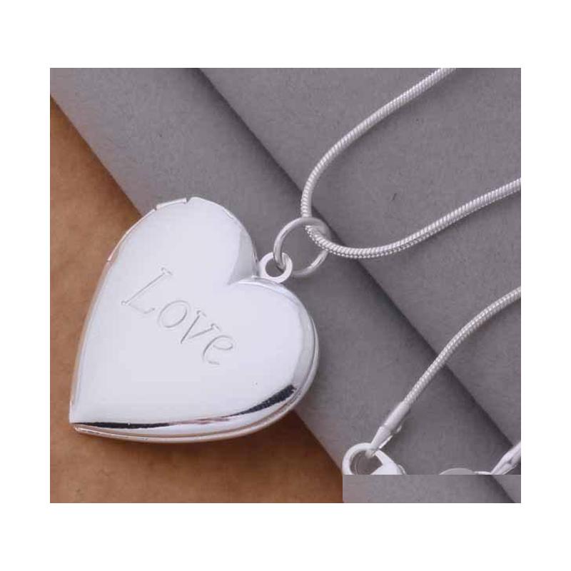 24Pcs Mix 12 Styles 925 Silver Plated Heart And Pendant Necklace Fashion Jewelry Valentines Gift Photo Locket Ne51 Vsyxb