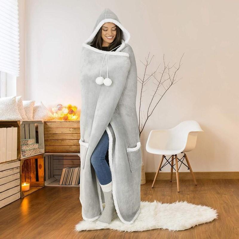 Fleece TV Blanket For Women Fluffy Cloak Winter Plush Blankets Soft Warm Blanket Weighted Hooded Coats Plaid Robe cobertor
Fleece TV Blanket For Women Fluffy Cloak Winter Plush Blankets Soft Warm Blanket Weighted Hooded Coats Plaid Robe cobertor
