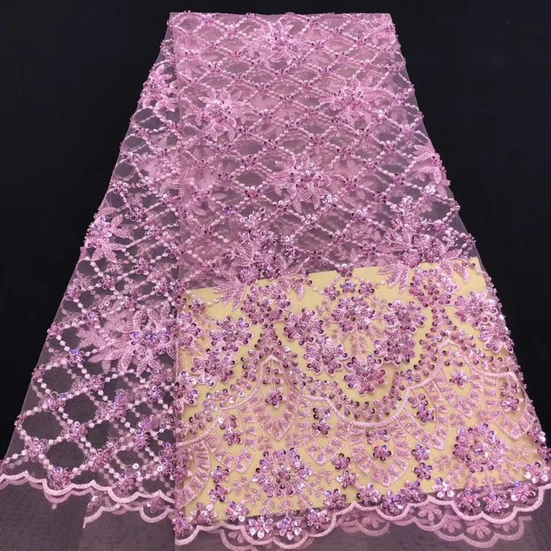 2020 Top Quality 5yards African Handmade Beaded Lace Fabric With Beads African Lace Styles pink Nigerian Fabric YYZ676
2020 Top Quality 5yards African Handmade Beaded Lace Fabric With Beads African Lace Styles pink Nigerian Fabric YYZ676