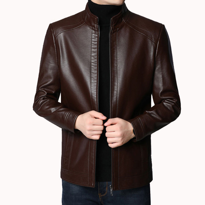 Men Leather Suit Jacket Men Slim Fit Short Coat Men Fashion Leather jacket Streetwear Casual Blazer Jackets Male Outerwear 201123