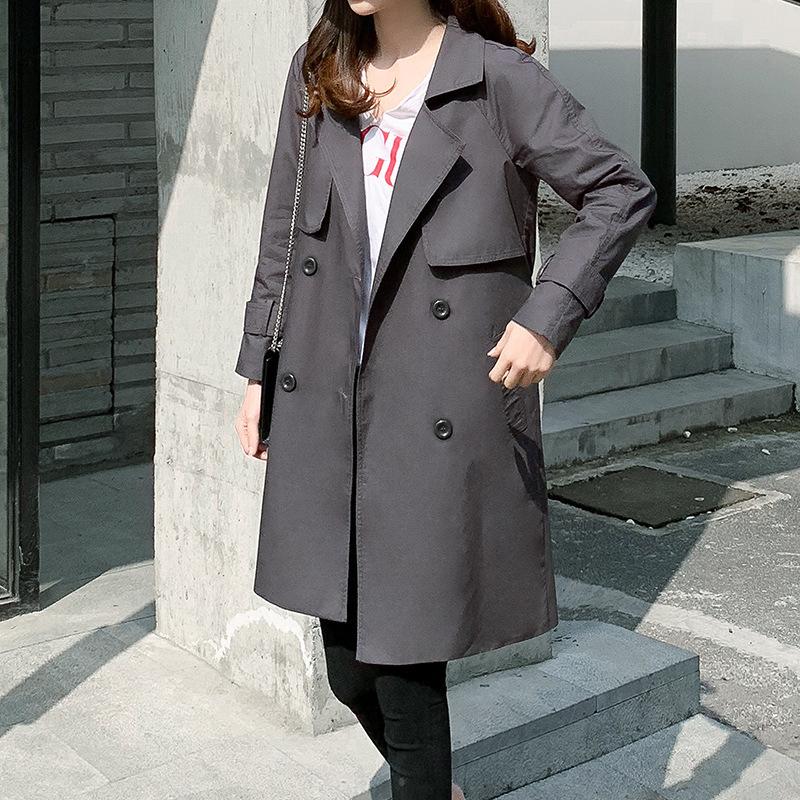 Trench Coat Women Gray Double-breasted Spring / Autumn Women' Coat Loose Long Sections Windbreaker Ladies Casual
Trench Coat Women Gray Double-breasted Spring / Autumn Women' Coat Loose Long Sections Windbreaker Ladies Casual
