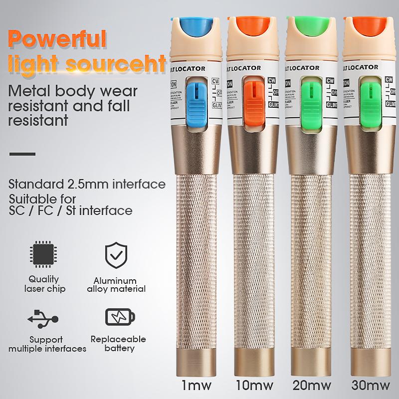 COMPTYCO high-quality 30km/20km/10km/5km Red light source fiber tester pen visual fault locator compliant st fc sc Connector
COMPTYCO high-quality 30km/20km/10km/5km Red light source fiber tester pen visual fault locator compliant st fc sc Connector