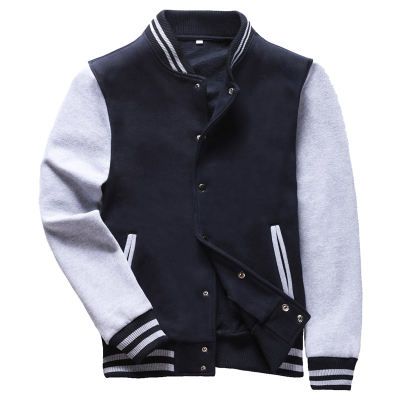 New Men Baseball Jacket Bomber Jacket Coat Men Sweaters Stand Collar Fashion Rib Sleeve Bottom Jackets T200319