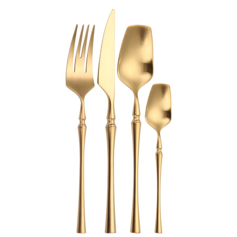 Matte Gold Cutlery Set 4 Pieces Spoons Forks Knives Flatware Cutlery Sets 18/10 Stainless Steel Set Golden Tableware
Matte Gold Cutlery Set 4 Pieces Spoons Forks Knives Flatware Cutlery Sets 18/10 Stainless Steel Set Golden Tableware