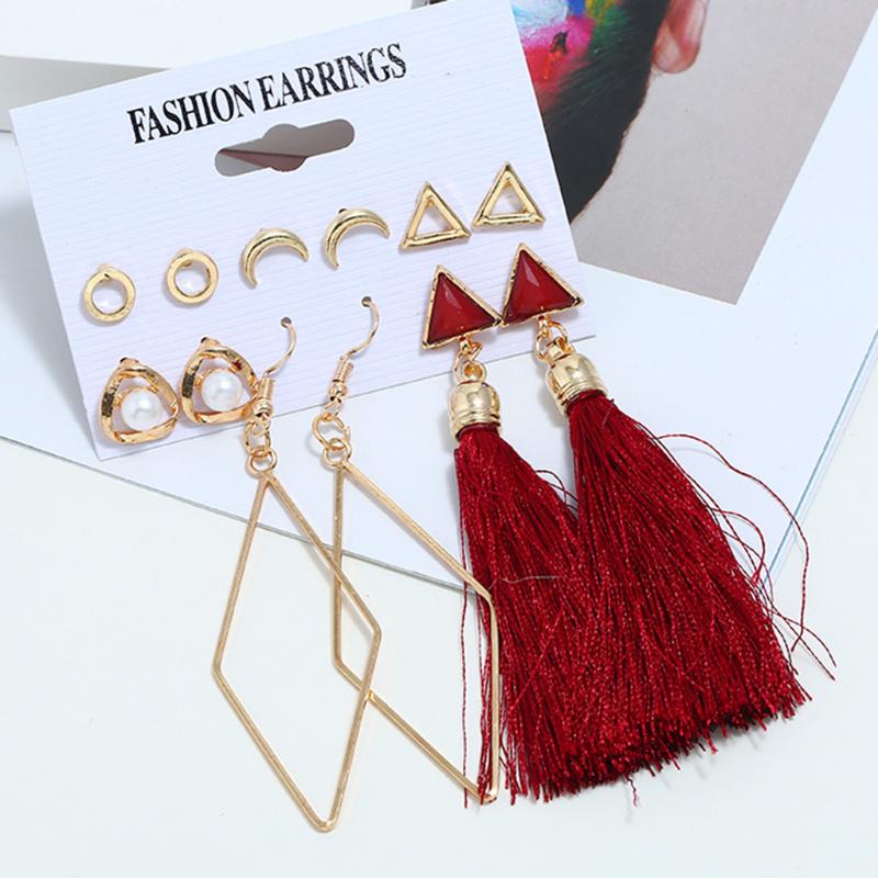 DAIGELO Women Earrings New 2021 Simple 6pc Personality Creative Long Earrings Tassel Pearl Metal Ladies Jewelry
DAIGELO Women Earrings New 2021 Simple 6pc Personality Creative Long Earrings Tassel Pearl Metal Ladies Jewelry