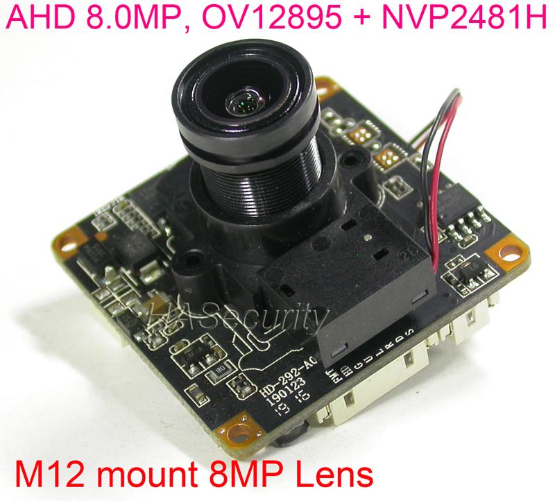 

AHD 4K 8.0MP @15FPS 1/2.3" OmniVision OV12895 CMOS image sensor + NVP2481 CCTV camera module PCB board +OSD cable +IRC +M12 Lens