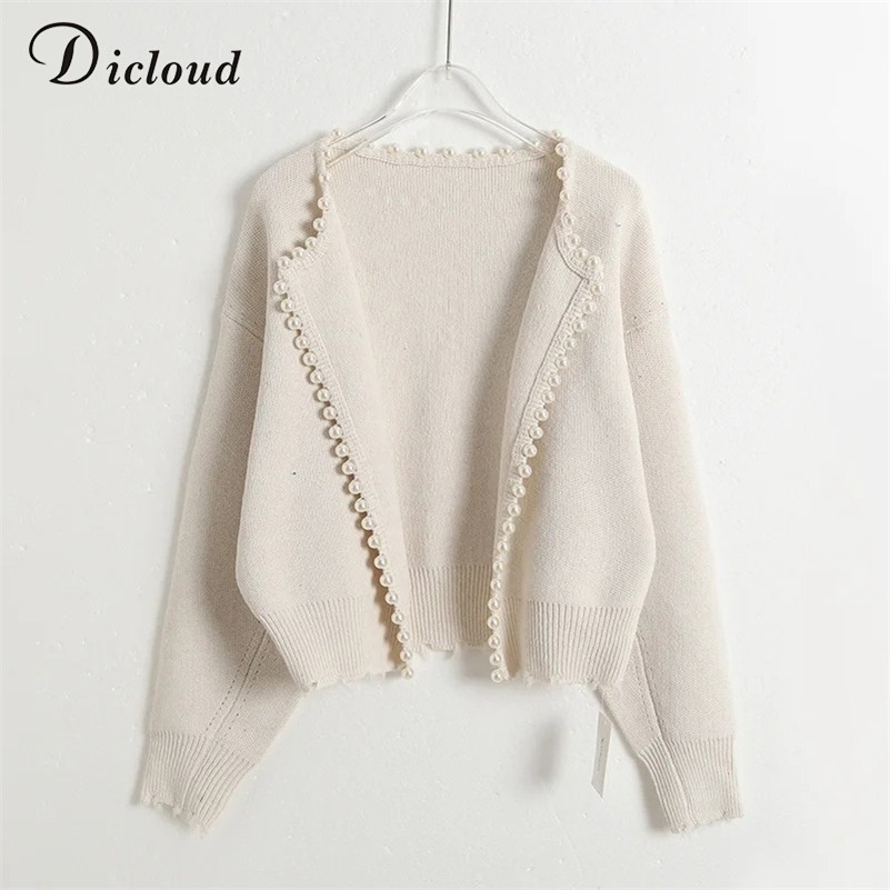 DICLOUD Elegant Pear Buttons Black Cardigans Women Autumn Winter Oversize Long Sleeve Fashion Ladies Knitted Jacket Y201006