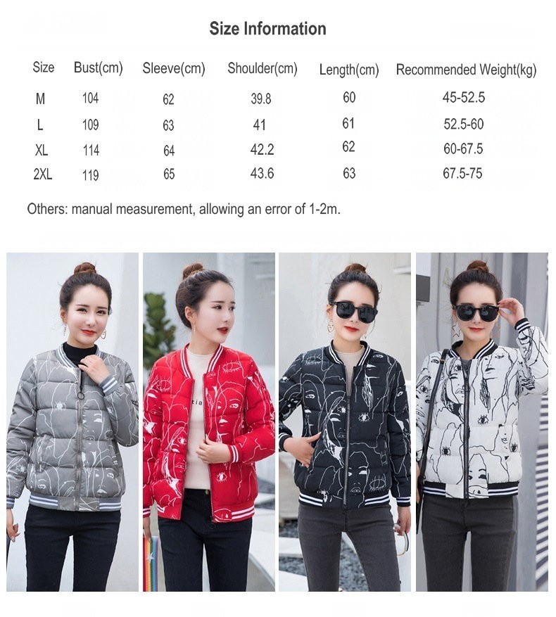 Short Casual Coat Women Thick Print Ladies Clothing Coats Winter Jacket Womens 201019