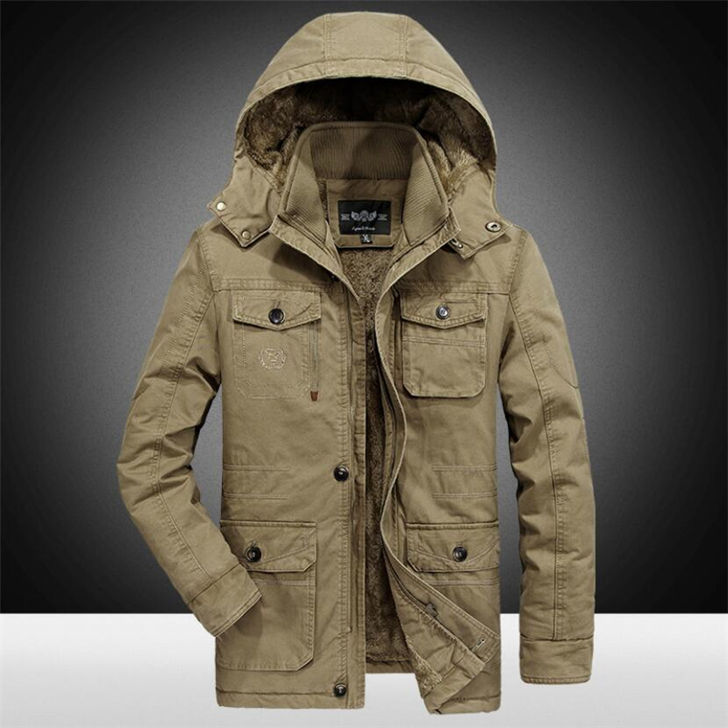 Winter Men's Jacket Parka Top Warm Waterproof Big Size Jacket Thicken Male Heavy Wool Winter Coat Male Fleece Cotton-Padded 201027